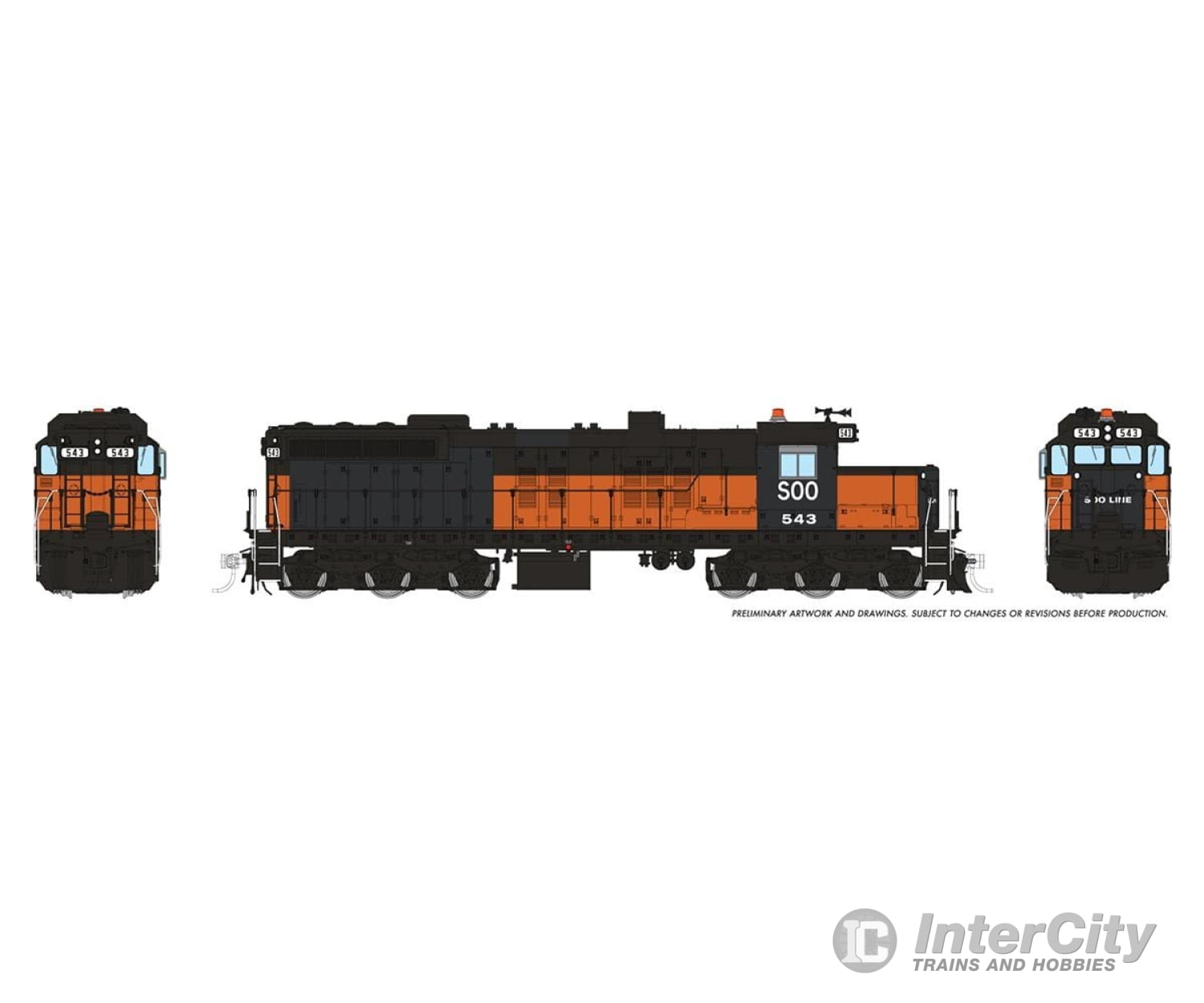 Rapido 050236 HO EMD SD10 (DC/Silent): SOO Line: #543 Locomotive