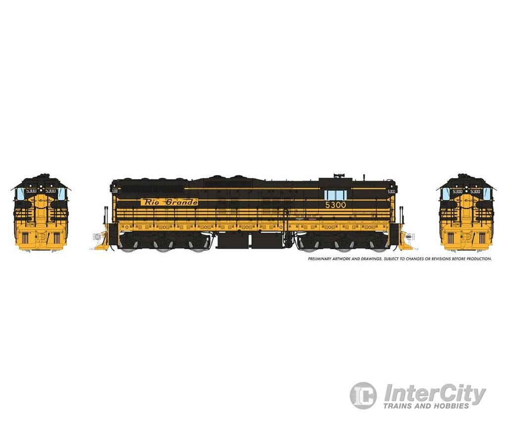 Rapido 050605 HO EMD SD7 (DC/DCC/Sound): Rio Grande - Bumble Bee: #5300 Locomotive