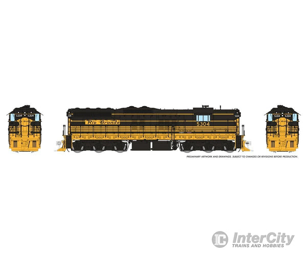 Rapido 050608 HO EMD SD7 (DC/DCC/Sound): Rio Grande - Bumble Bee: #5304 Locomotive