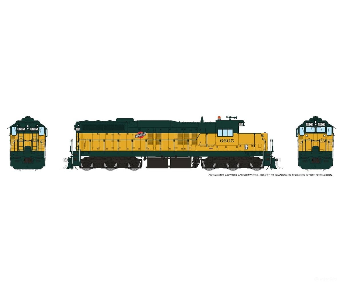 Rapido 050619 HO EMD SD9 (DC/DCC/Sound): Chicago & North Western: #6605 Locomotive