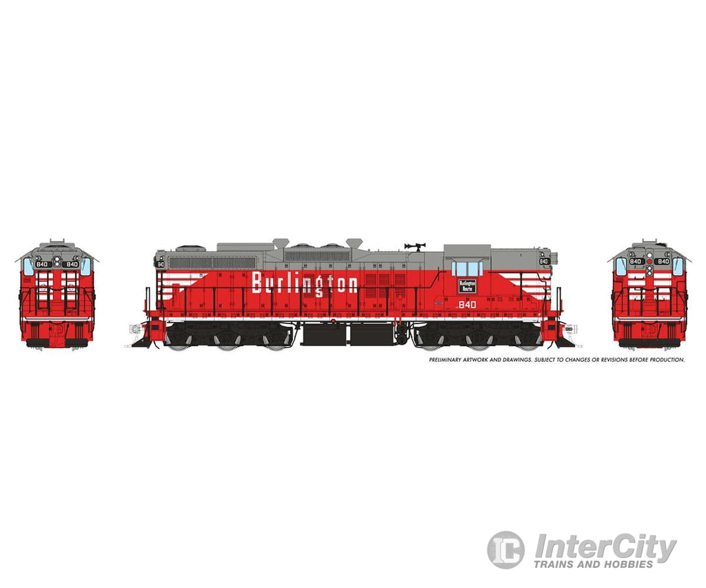 Rapido 050625 HO EMD SD9 (DC/DCC/Sound): Chicago Burlington & Quincy: #840 Locomotive