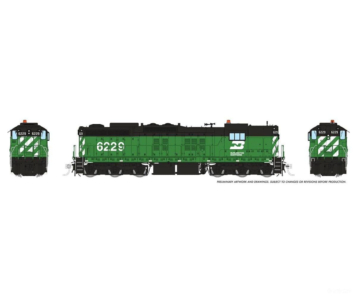 Rapido 050627 HO EMD SD9 (DC/DCC/Sound): Burlington Northern: #6229 Locomotive