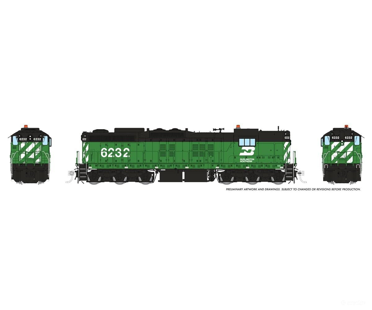 Rapido 050628 HO EMD SD9 (DC/DCC/Sound): Burlington Northern: #6232 Locomotive