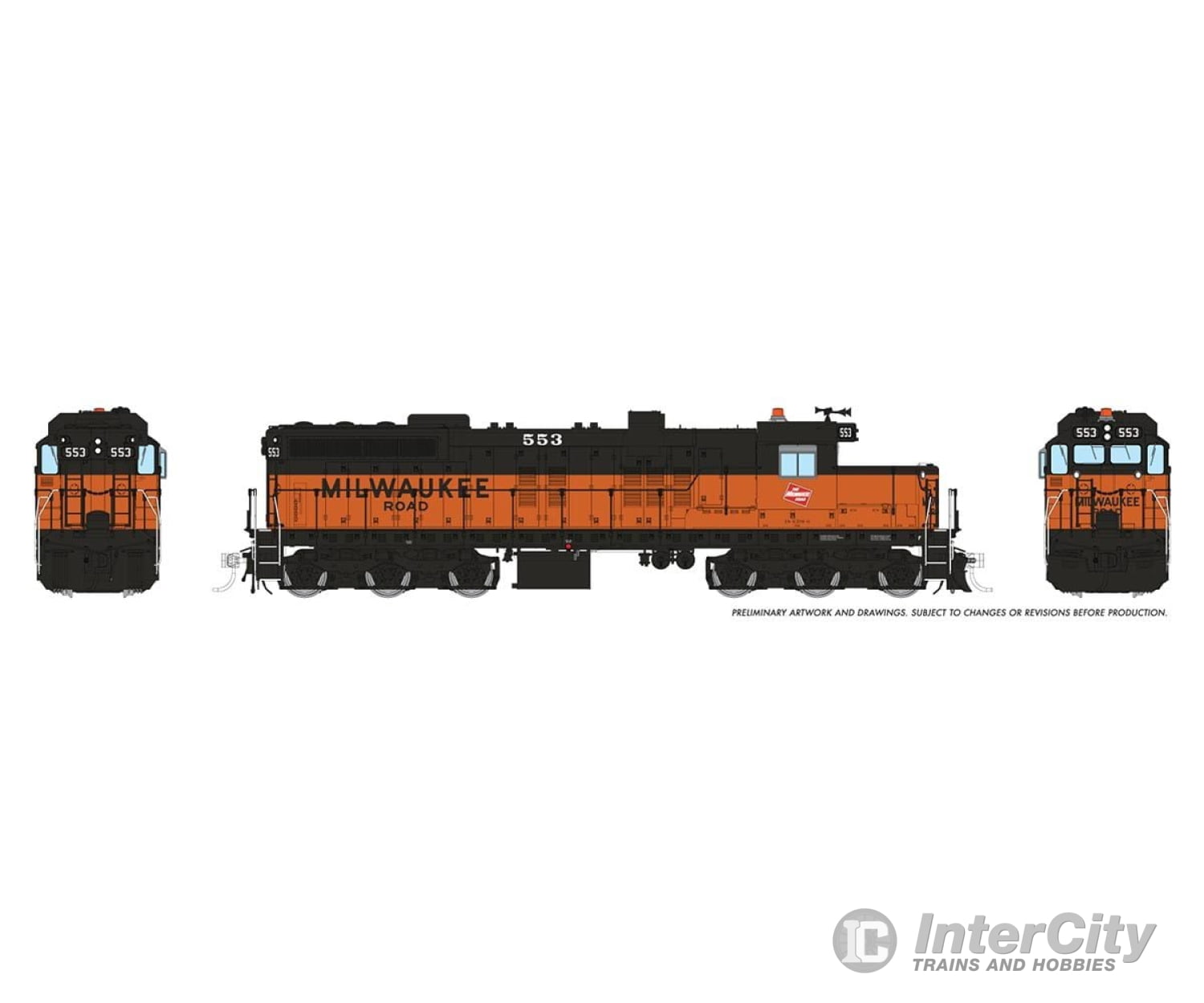 Rapido 050633 HO EMD SD10 (DC/DCC/Sound): Milwaukee Road: #553 Locomotive