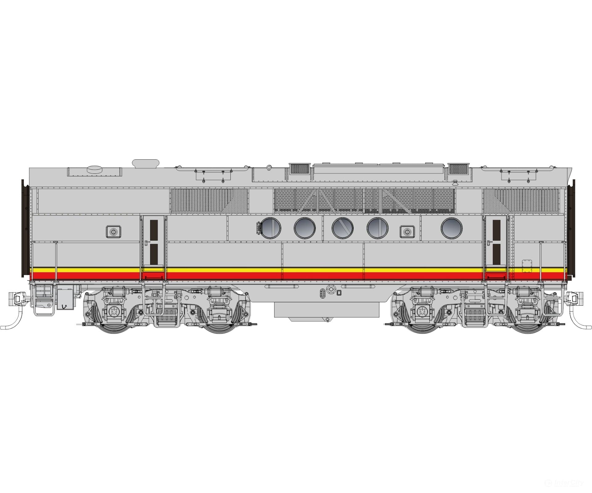 Rapido 053004 Ho Emd Ft Booster (Dc/Silent): At&Sf - Passenger Scheme: Unnumbered Locomotives