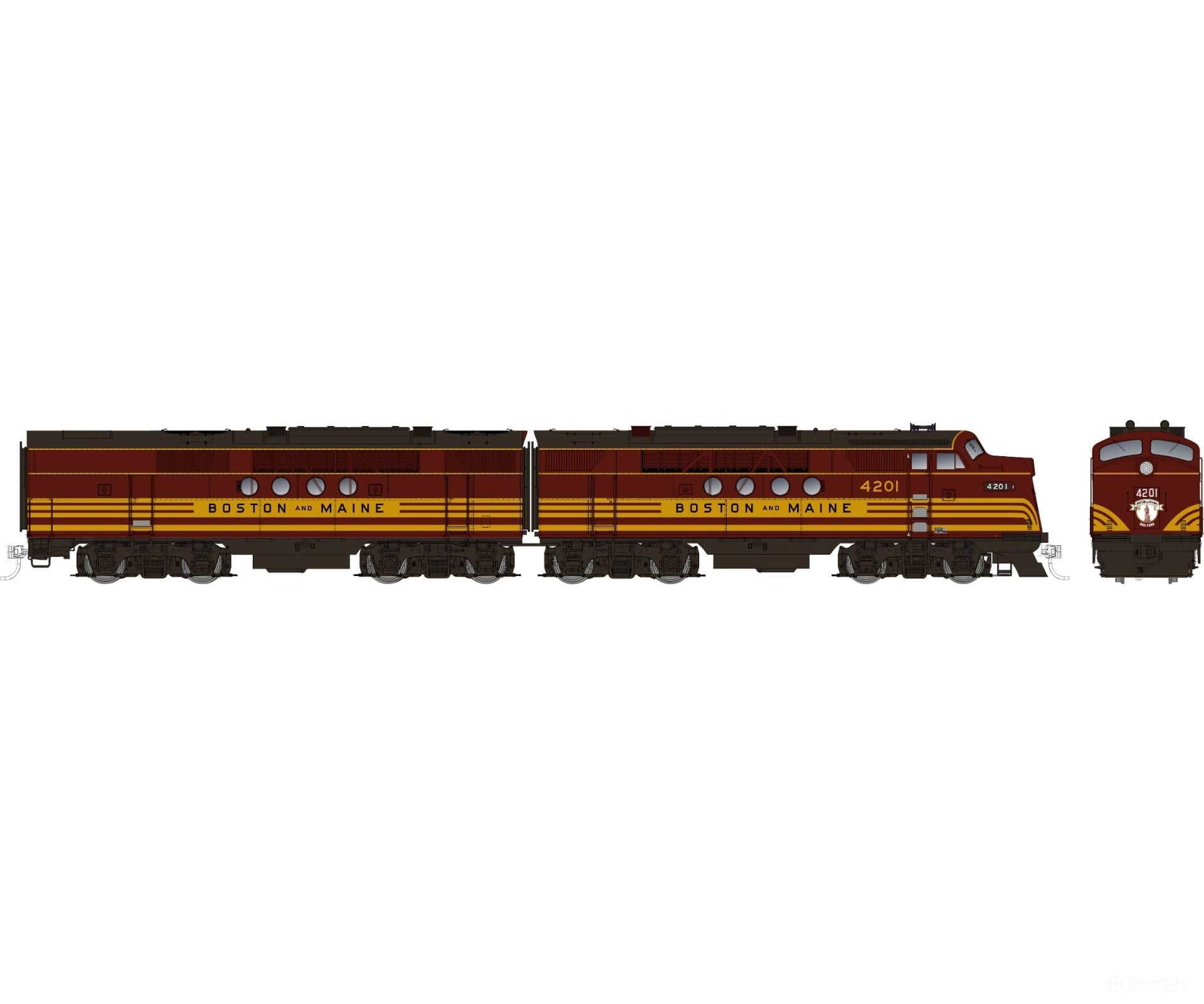 Rapido 053010 Ho Emd Ft A+B (Dc/Silent): B&M - Maroon Scheme: #4206A + 4206B Locomotives