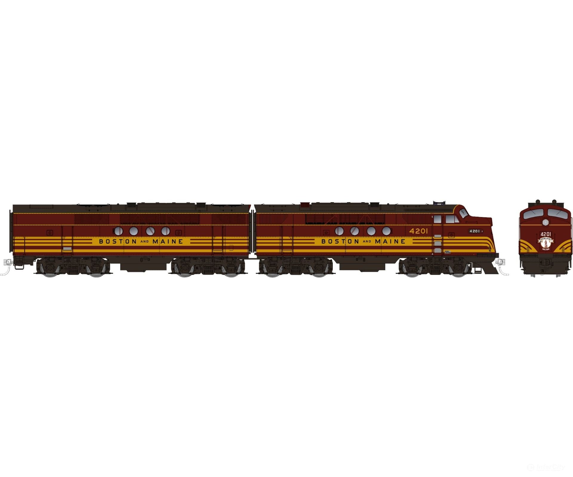 Rapido 053011 Ho Emd Ft A+B (Dc/Silent): B&M - Maroon Scheme: #4212A + 4212B Locomotives