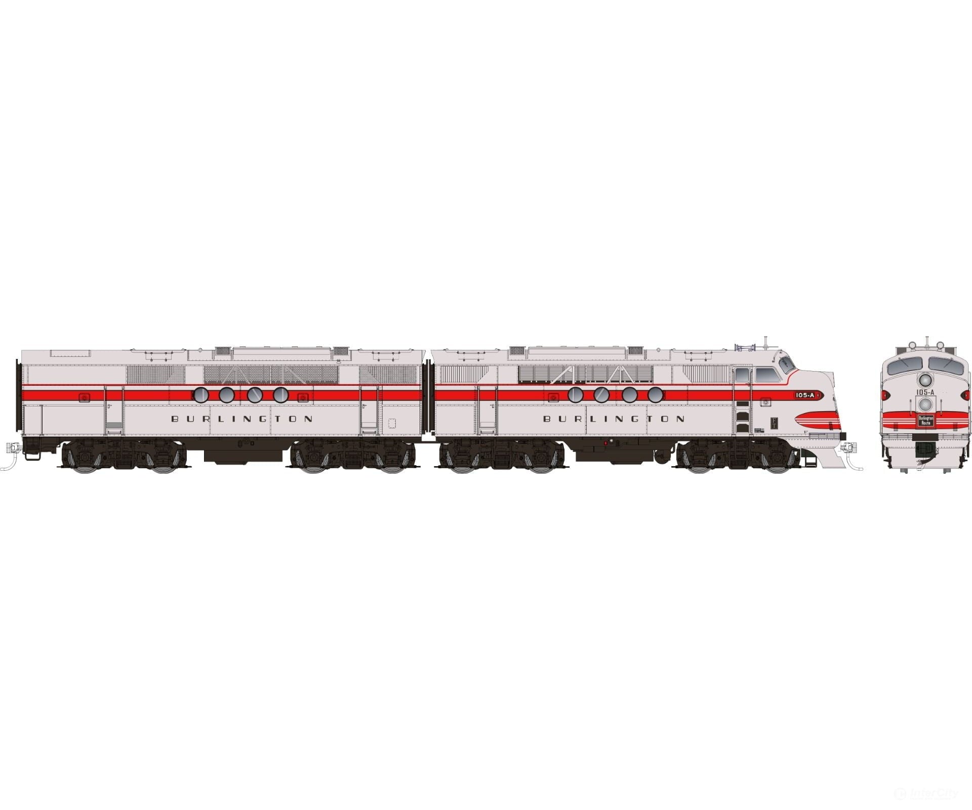 Rapido 053013 Ho Emd Ft A+B (Dc/Silent): Burlington (Cb&Q): #108-A + 108-B Locomotives