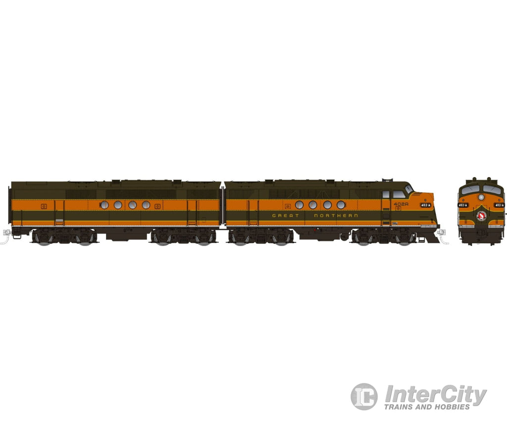 Rapido 053021 Ho Emd Ft A+B (Dc/Silent): Gn - As Delivered Scheme: #402-A + 402-B Locomotives