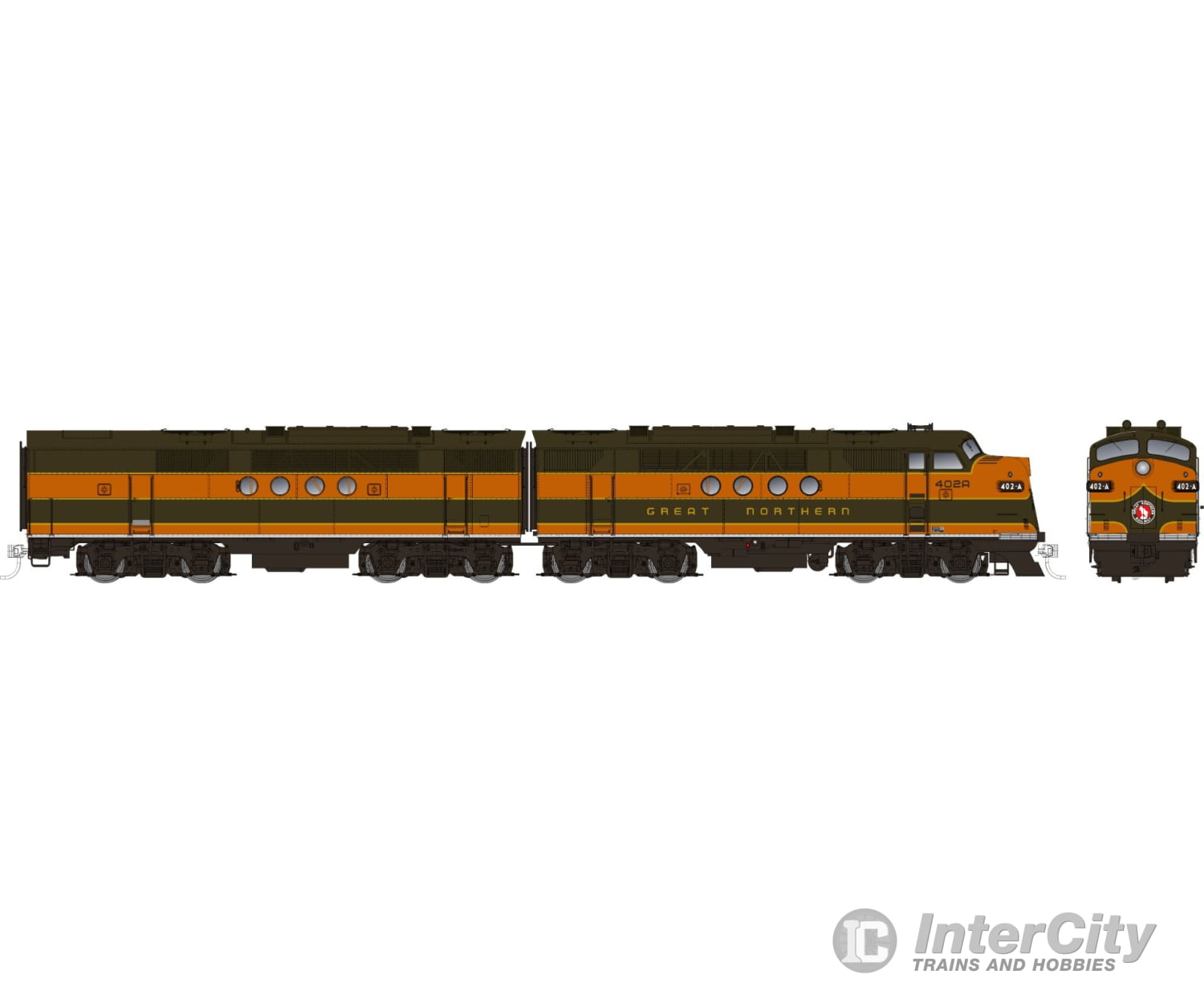 Rapido 053021 Ho Emd Ft A+B (Dc/Silent): Gn - As Delivered Scheme: #402-A + 402-B Locomotives