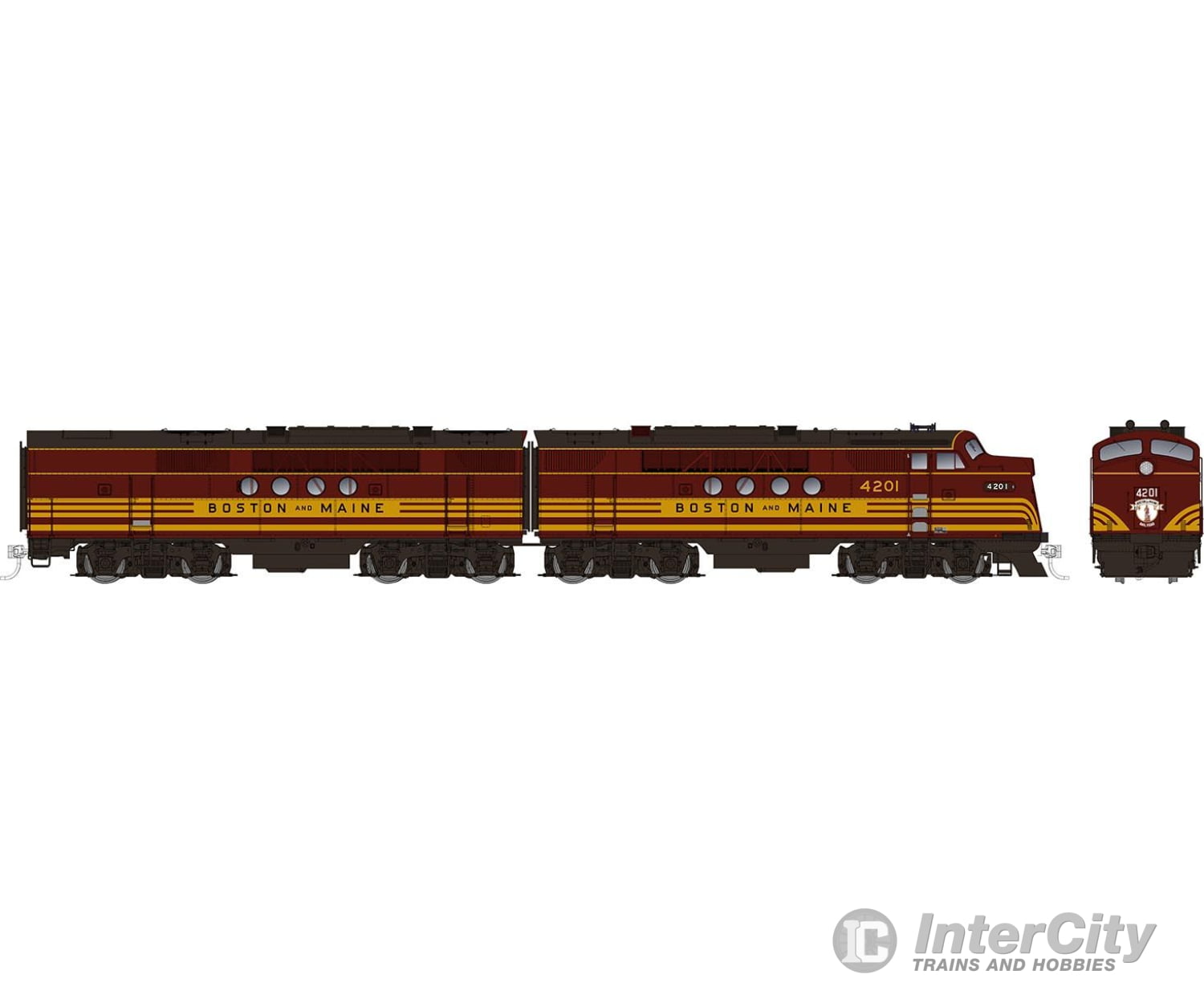 Rapido 053511 Ho Emd Ft A+B (Dc/Dcc/Sound): B&M - Maroon Scheme: #4212A + 4212B Locomotives