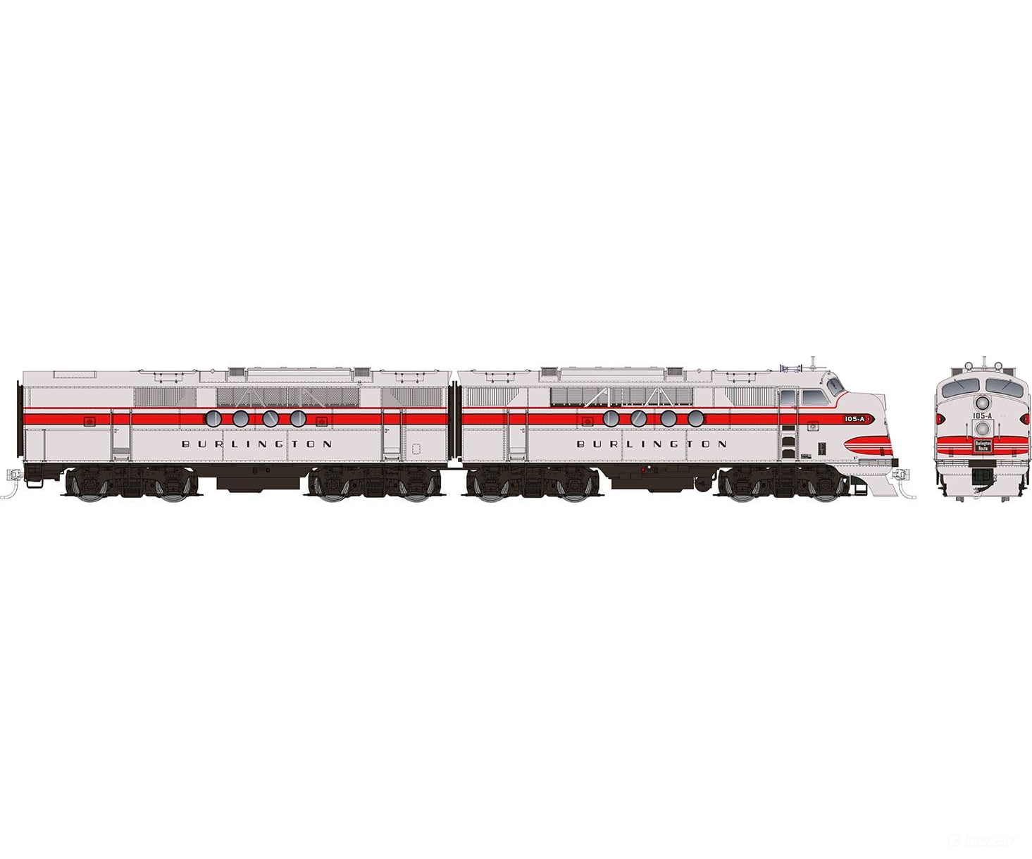 Rapido 053513 Ho Emd Ft A+B (Dc/Dcc/Sound): Burlington (Cb&Q): #108-A + 108-B Locomotives