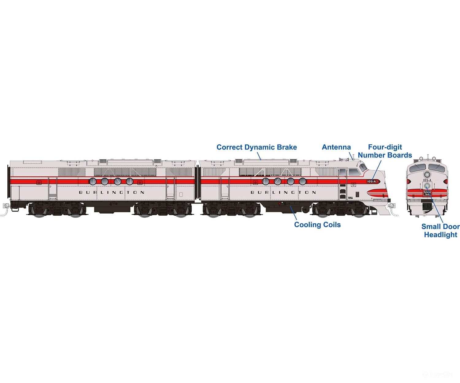 Rapido 053514 Ho Emd Ft A+B (Dc/Dcc/Sound): Burlington (Cb&Q): #110-A + 110-B Locomotives