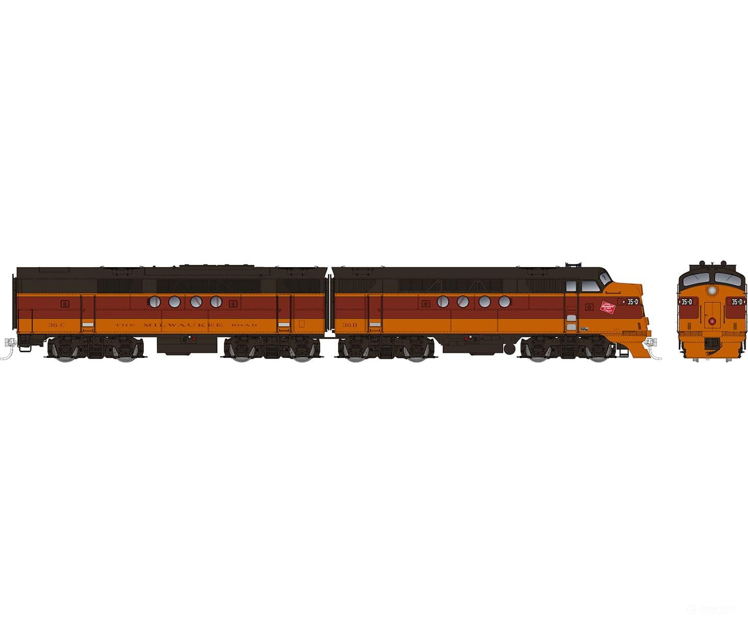 Rapido 053516 Ho Emd Ft A+B (Dc/Dcc/Sound): Milwaukee - As Delivered Scheme: #37A + 37B Locomotives