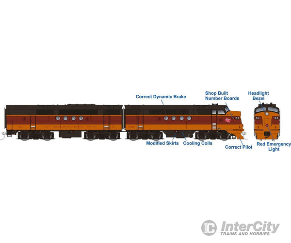 Rapido 053517 Ho Emd Ft A+B (Dc/Dcc/Sound): Milwaukee - As Delivered Scheme: #42A + 42B Locomotives