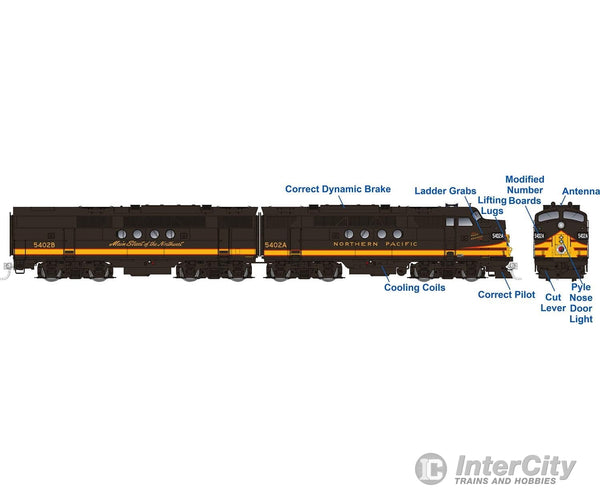 Rapido 053529 Ho Emd Ft A+B (Dc/Dcc/Sound): Np - Pine Tree Scheme: #5409D + 5409C Locomotives