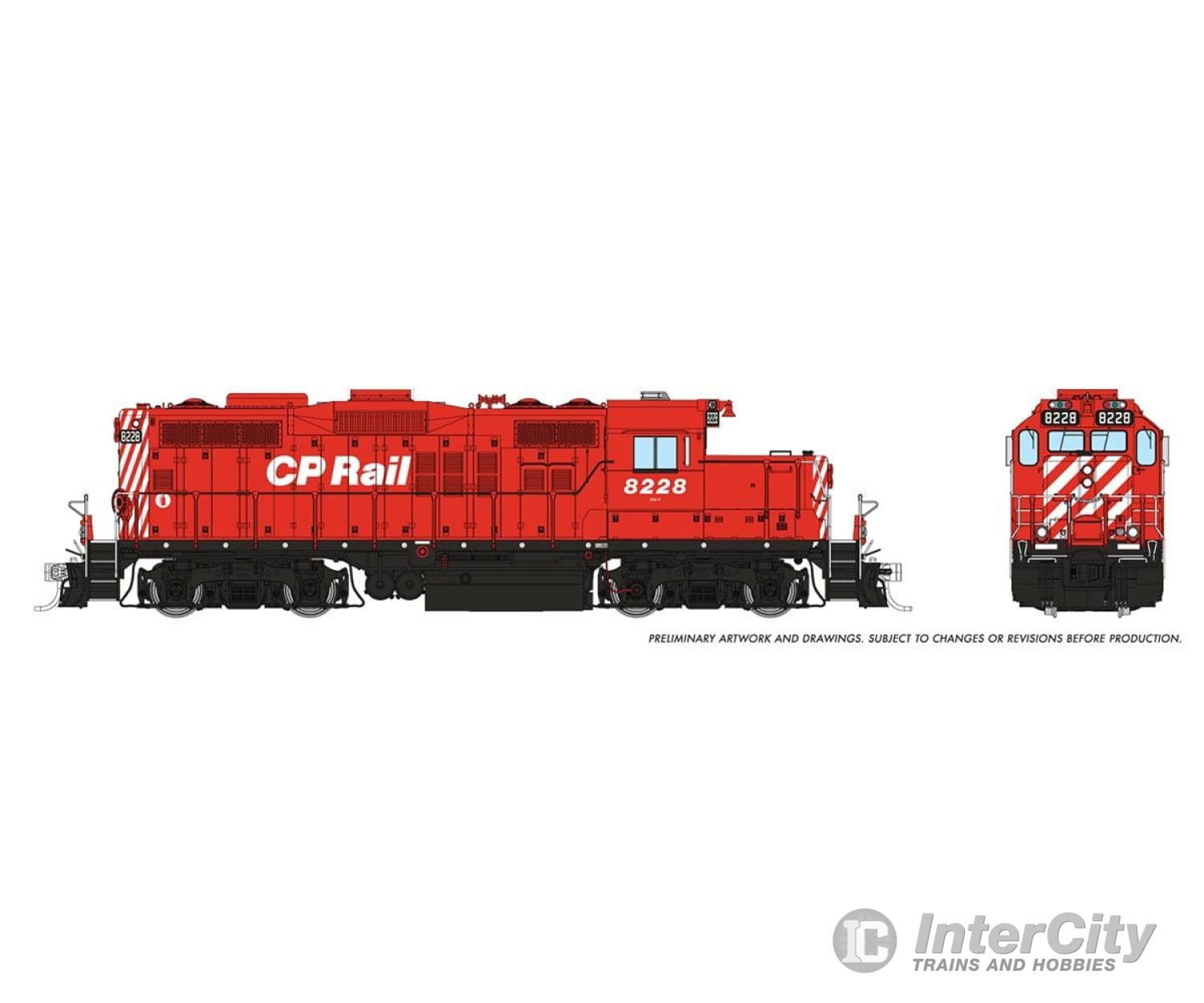 Rapido 054010 Ho Gp9U (Dc/Silent): Cp - No Multimark: #8228 Locomotives