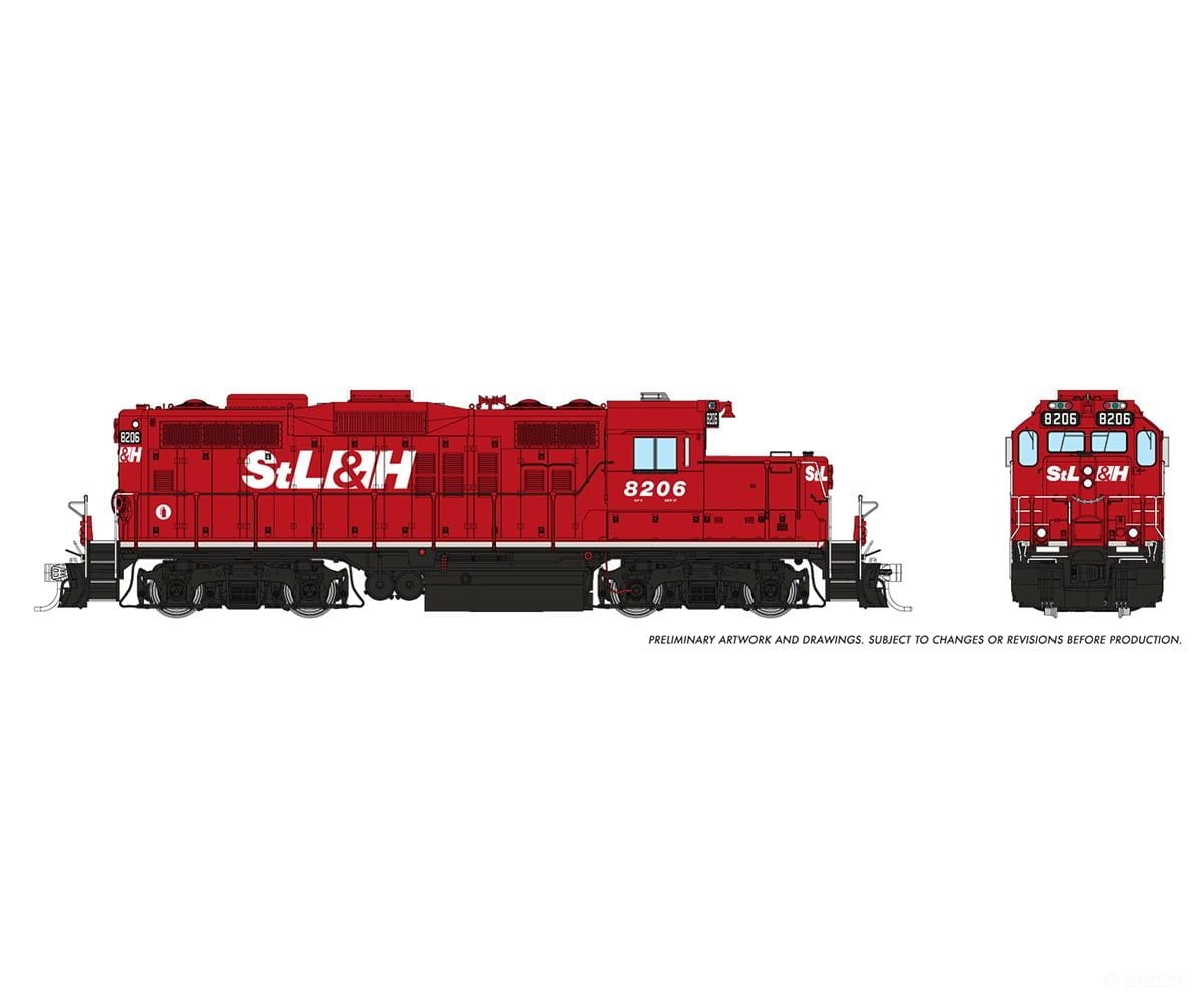 Rapido 054014 Ho Gp9U (Dc/Silent): Stl&H: #8206 Locomotives