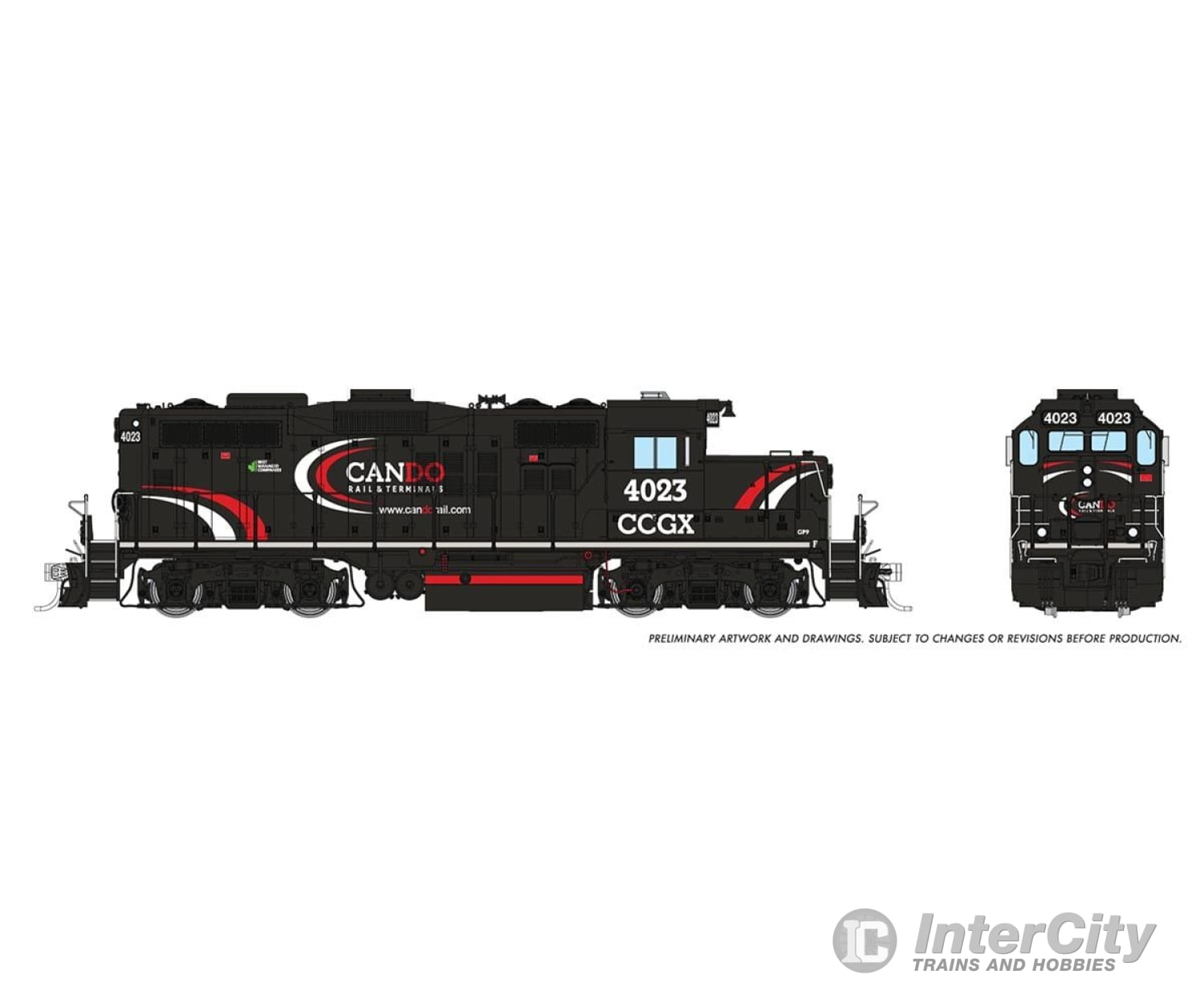 Rapido 054021 Ho Gp9U (Dc/Silent): Cando (Ccgx): #4023 Locomotives