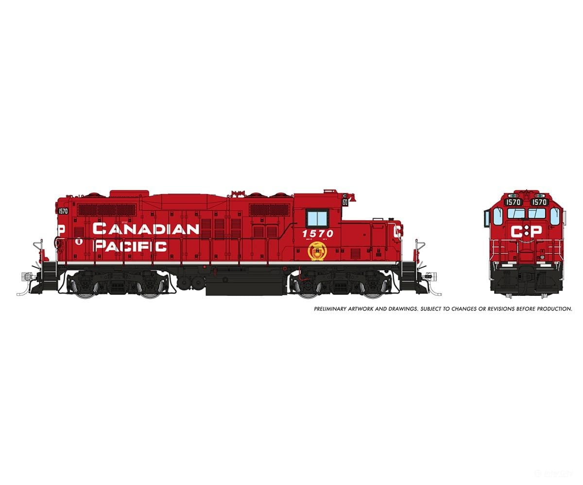 Rapido 054505 Ho Gp9U (Dc/Dcc/Sound): Cp - Block W/ Beaver: #1570 Locomotives