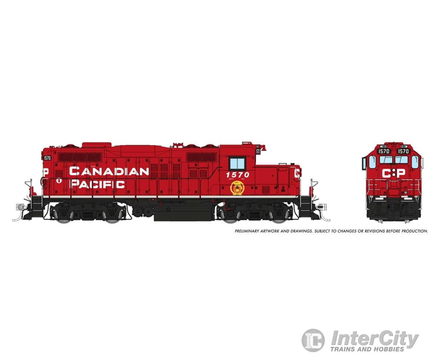 Rapido 054505 Ho Gp9U (Dc/Dcc/Sound): Cp - Block W/ Beaver: #1570 Locomotives