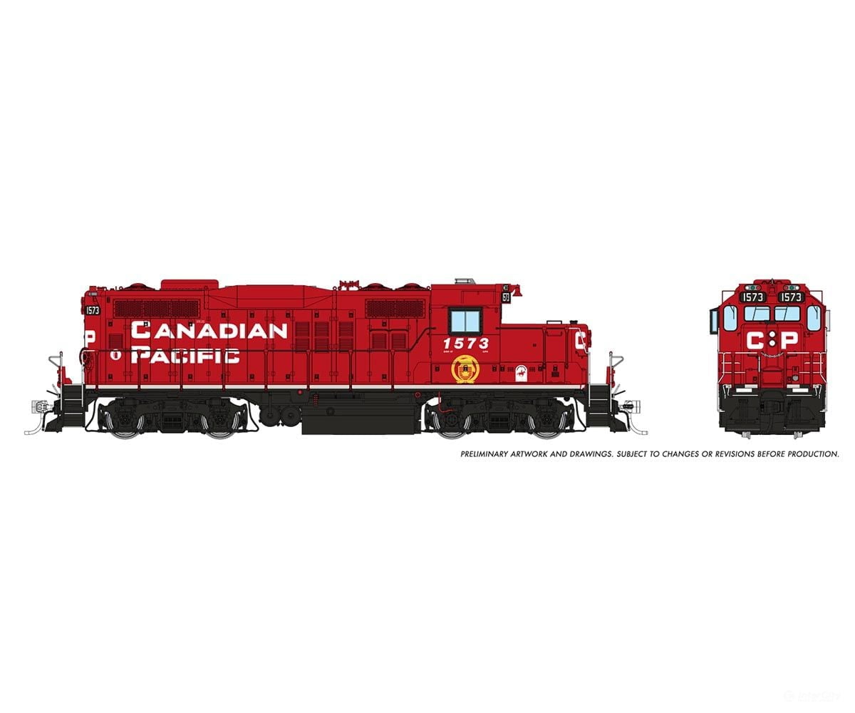 Rapido 054506 Ho Gp9U (Dc/Dcc/Sound): Cp - Block W/ Beaver: #1573 Locomotives