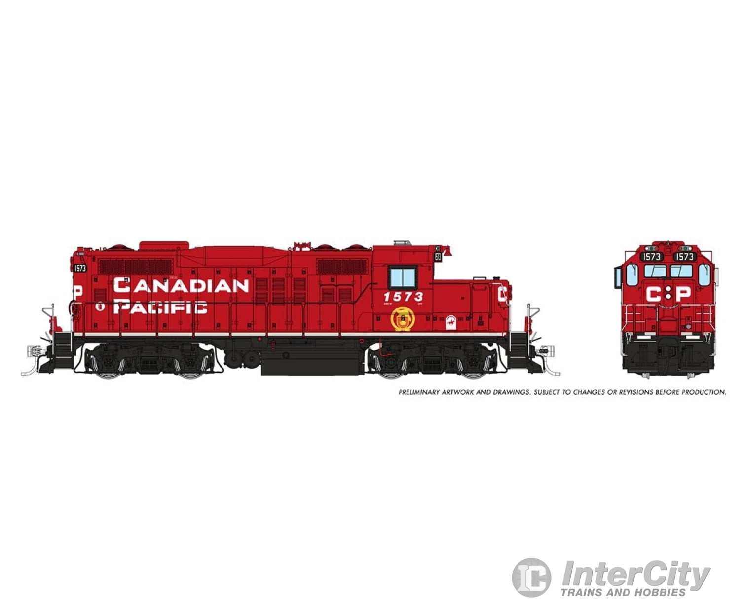 Rapido 054506 Ho Gp9U (Dc/Dcc/Sound): Cp - Block W/ Beaver: #1573 Locomotives