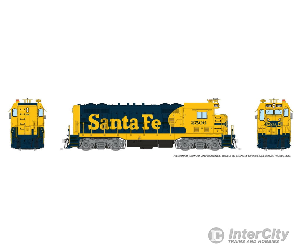 Rapido 070105 Ho Atsf Cf7 W/ Square Cab (Dc/Silent): At&Sf - Yellow Warbonnet: #2506 Locomotives