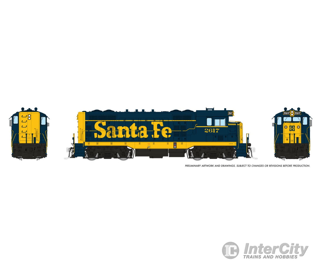 Rapido 070113 Ho Atsf Cf7 W/ Round Cab (Dc/Silent): At&Sf - Yellow Pinstripe: #2617 Locomotives