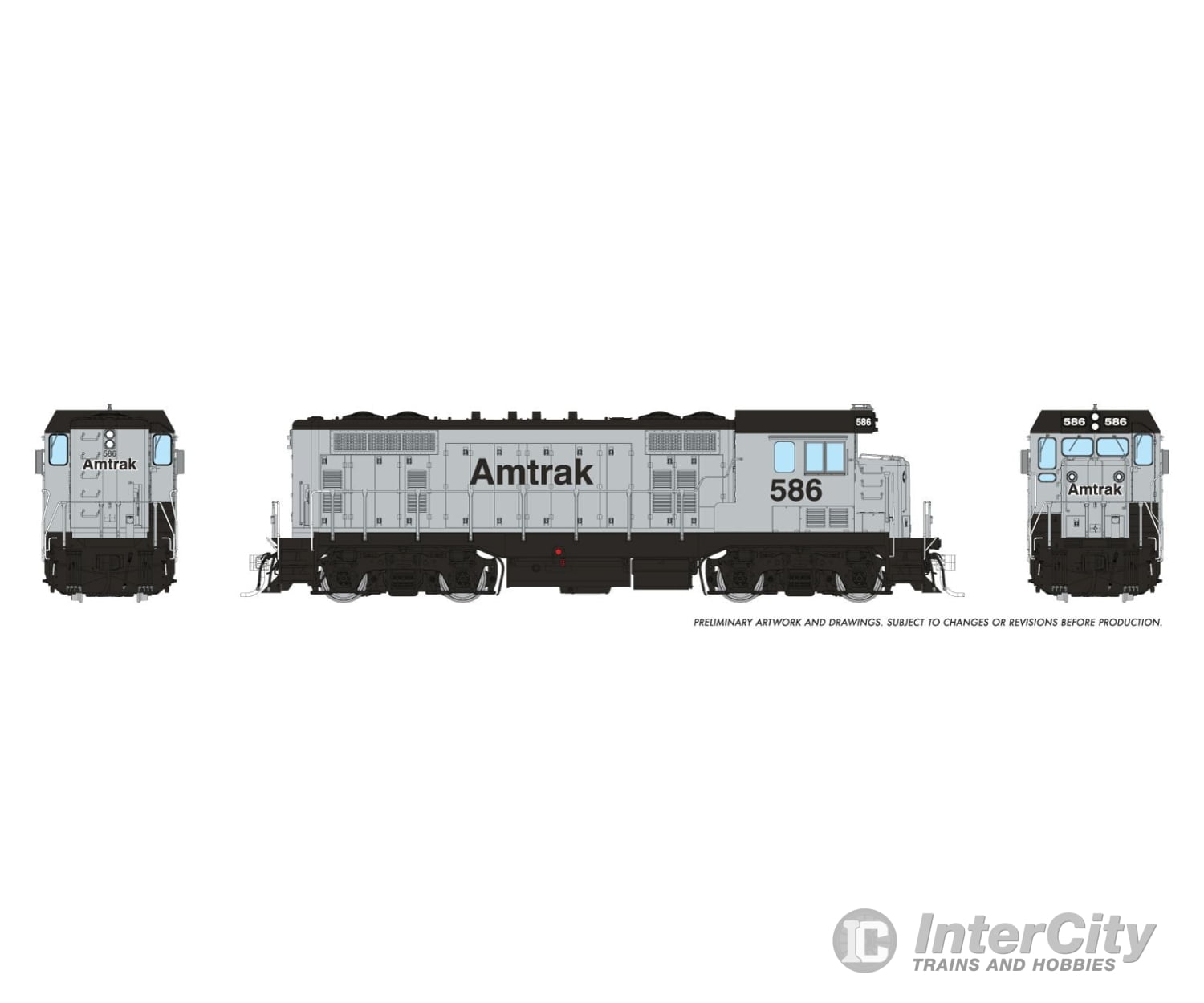 Rapido 070123 Ho Atsf Cf7 W/ Square Cab (Dc/Silent): Amtrak - Silver Non-Revenue: #586 Locomotives