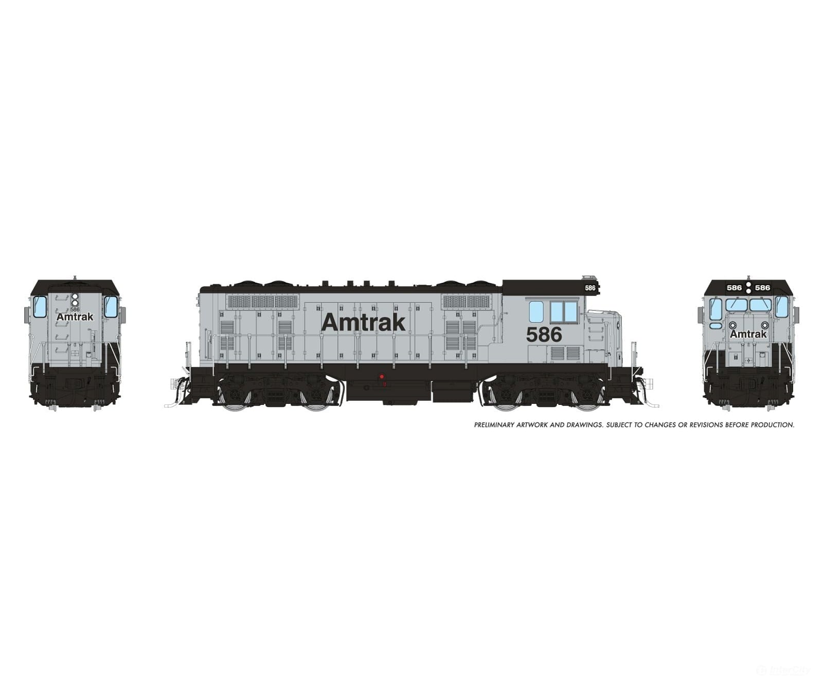Rapido 070123 Ho Atsf Cf7 W/ Square Cab (Dc/Silent): Amtrak - Silver Non-Revenue: #586 Locomotives