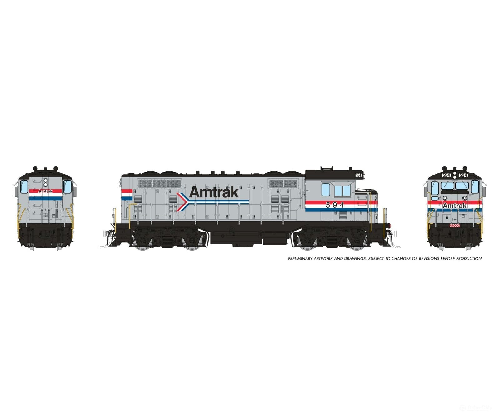 Rapido 070124 Ho Atsf Cf7 W/ Round Cab (Dc/Silent): Amtrak - Phase 3: #594 Locomotives