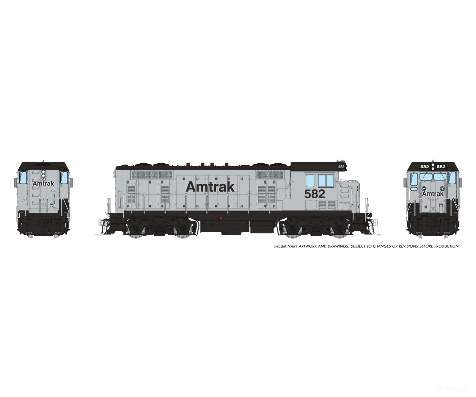 Rapido 070622 Ho Atsf Cf7 W/ Square Cab (Dc/Dcc/Sound): Amtrak - Silver Non-Revenue: #582