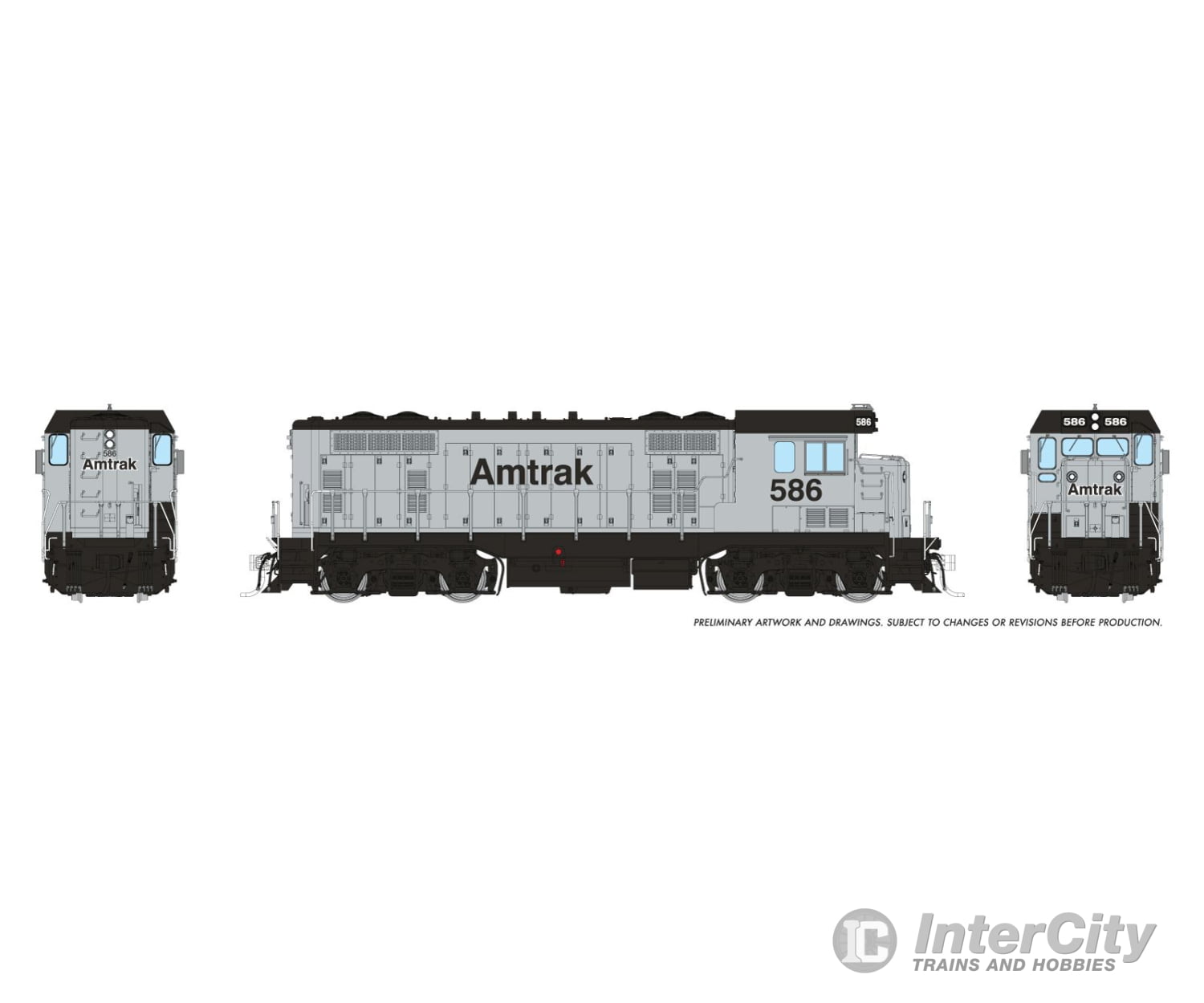 Rapido 070623 Ho Atsf Cf7 W/ Square Cab (Dc/Dcc/Sound): Amtrak - Silver Non-Revenue: #586