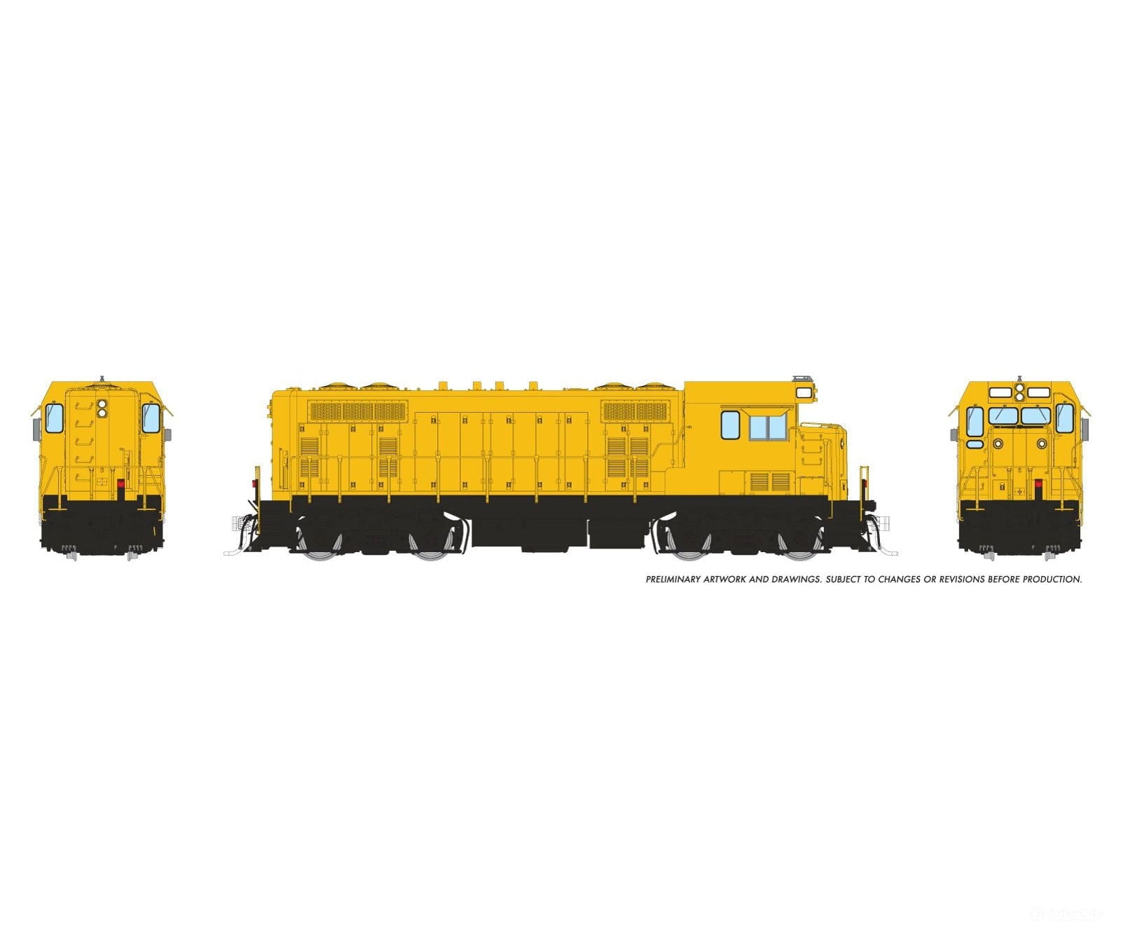 Rapido 070696 Ho Atsf Cf7 W/ Square Cab (Dc/Dcc/Sound): Painted Yellow Locomotives