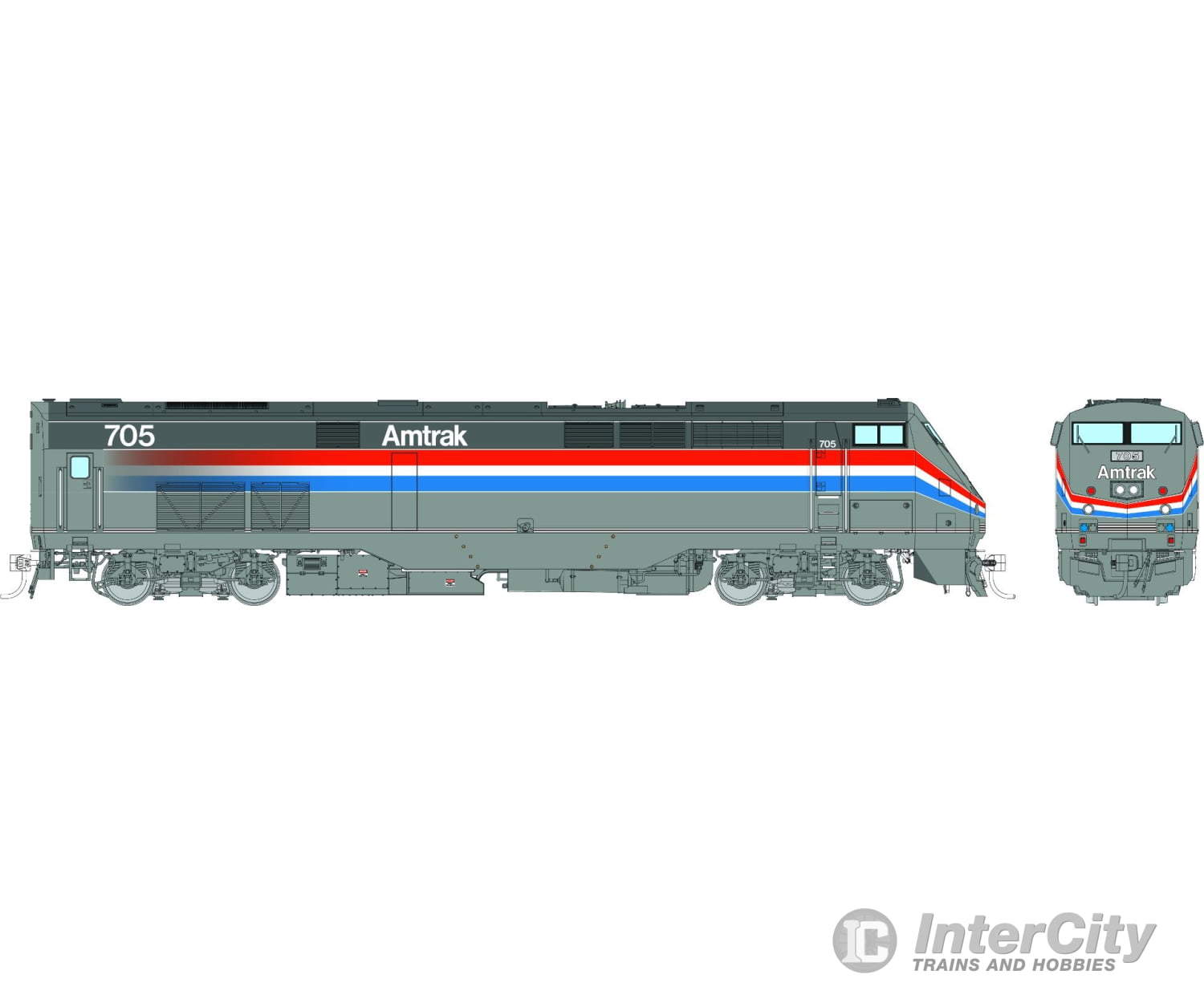 Rapido 085003 Ho Ge P32Ac-Dm (Dc/Silent): Amtrak - Phase Iii: #709 Locomotives