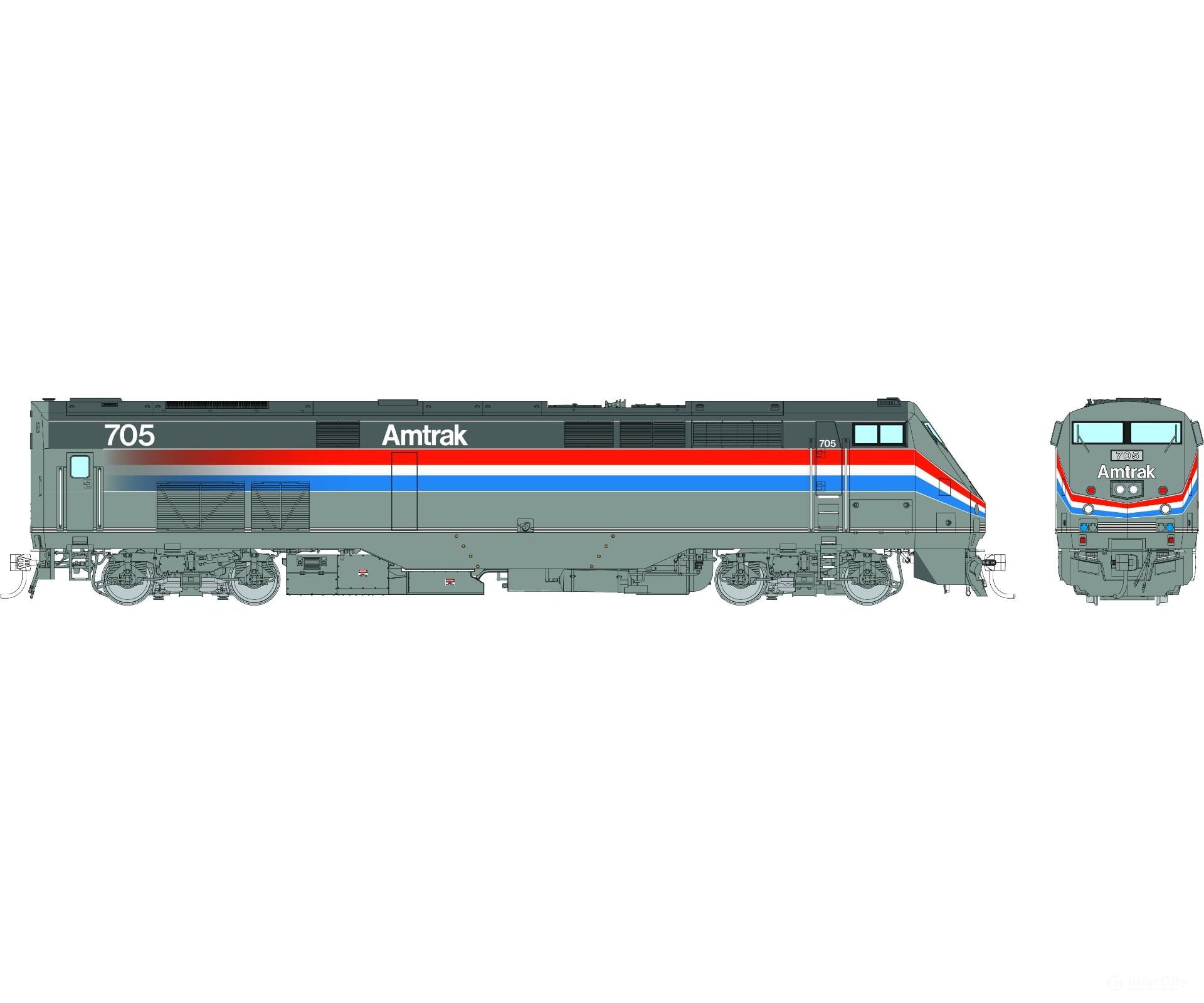 Rapido 085003 Ho Ge P32Ac-Dm (Dc/Silent): Amtrak - Phase Iii: #709 Locomotives