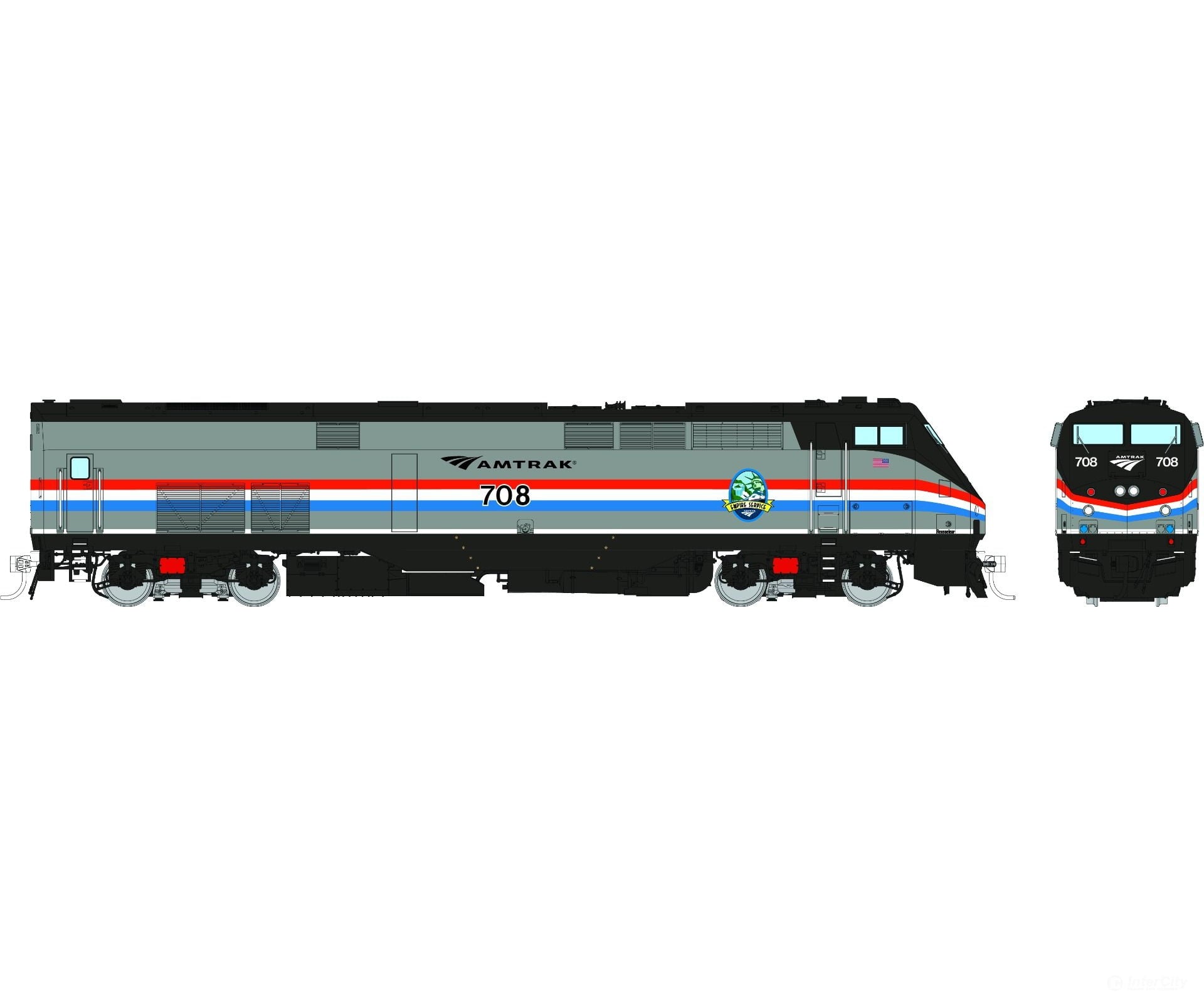 Rapido 085006 Ho Ge P32Ac-Dm (Dc/Silent): Amtrak - Phase Iii Empire Service W/ Hatch: #715