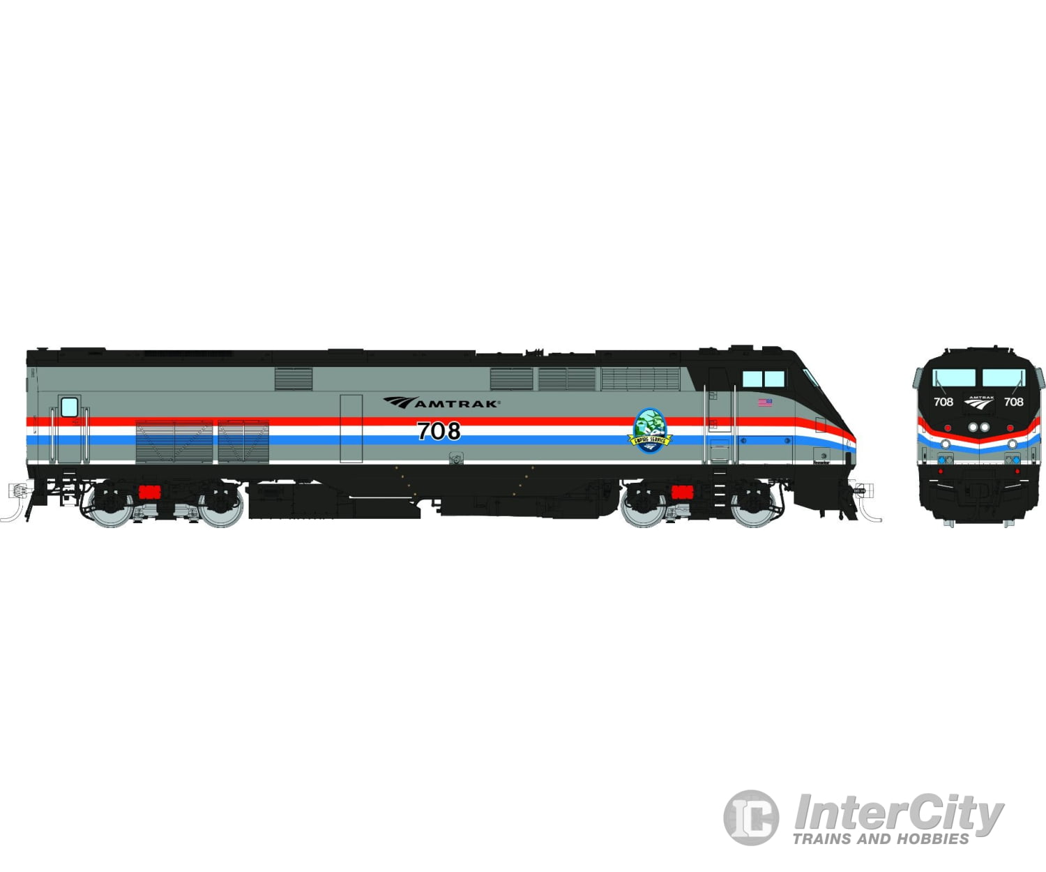 Rapido 085006 Ho Ge P32Ac-Dm (Dc/Silent): Amtrak - Phase Iii Empire Service W/ Hatch: #715