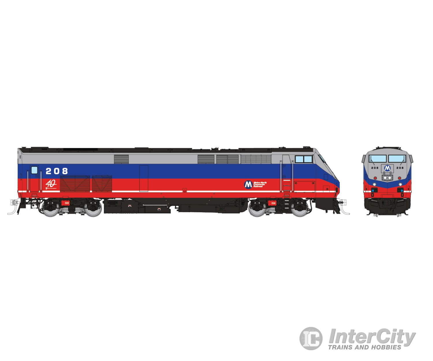 Rapido 085015 Ho Ge P32Ac-Dm (Dc/Silent): Metro North - Original Scheme: #208 Locomotives