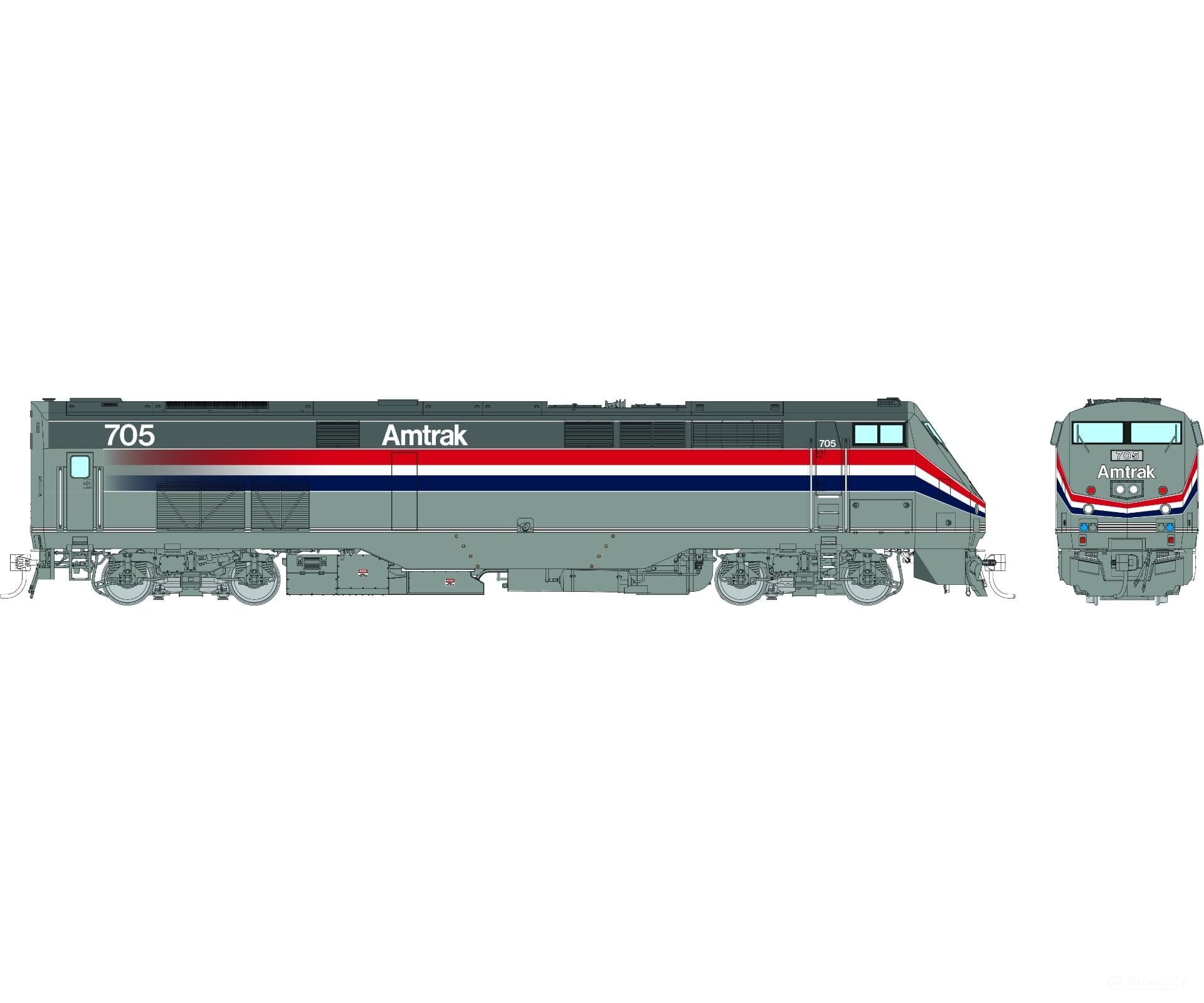 Rapido 085503 Ho Ge P32Ac-Dm (Dc/Dcc/Sound): Amtrak - Phase Iii: #709 Locomotives