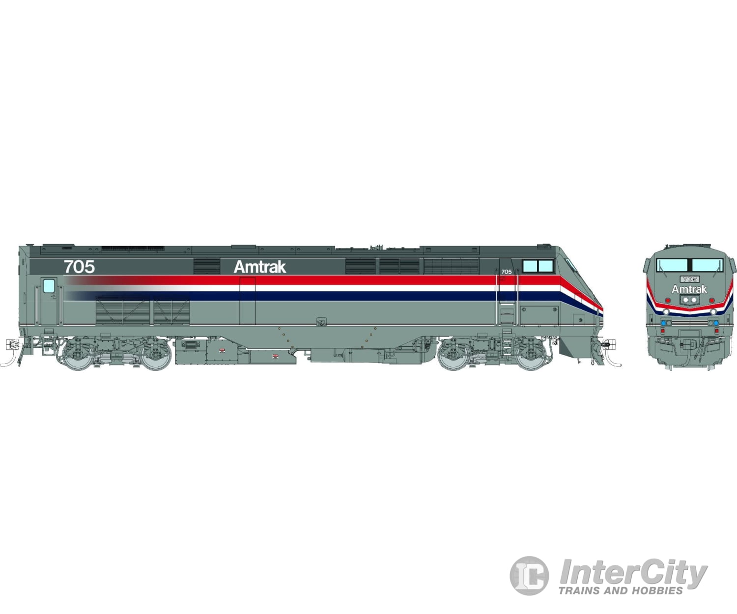 Rapido 085503 Ho Ge P32Ac-Dm (Dc/Dcc/Sound): Amtrak - Phase Iii: #709 Locomotives