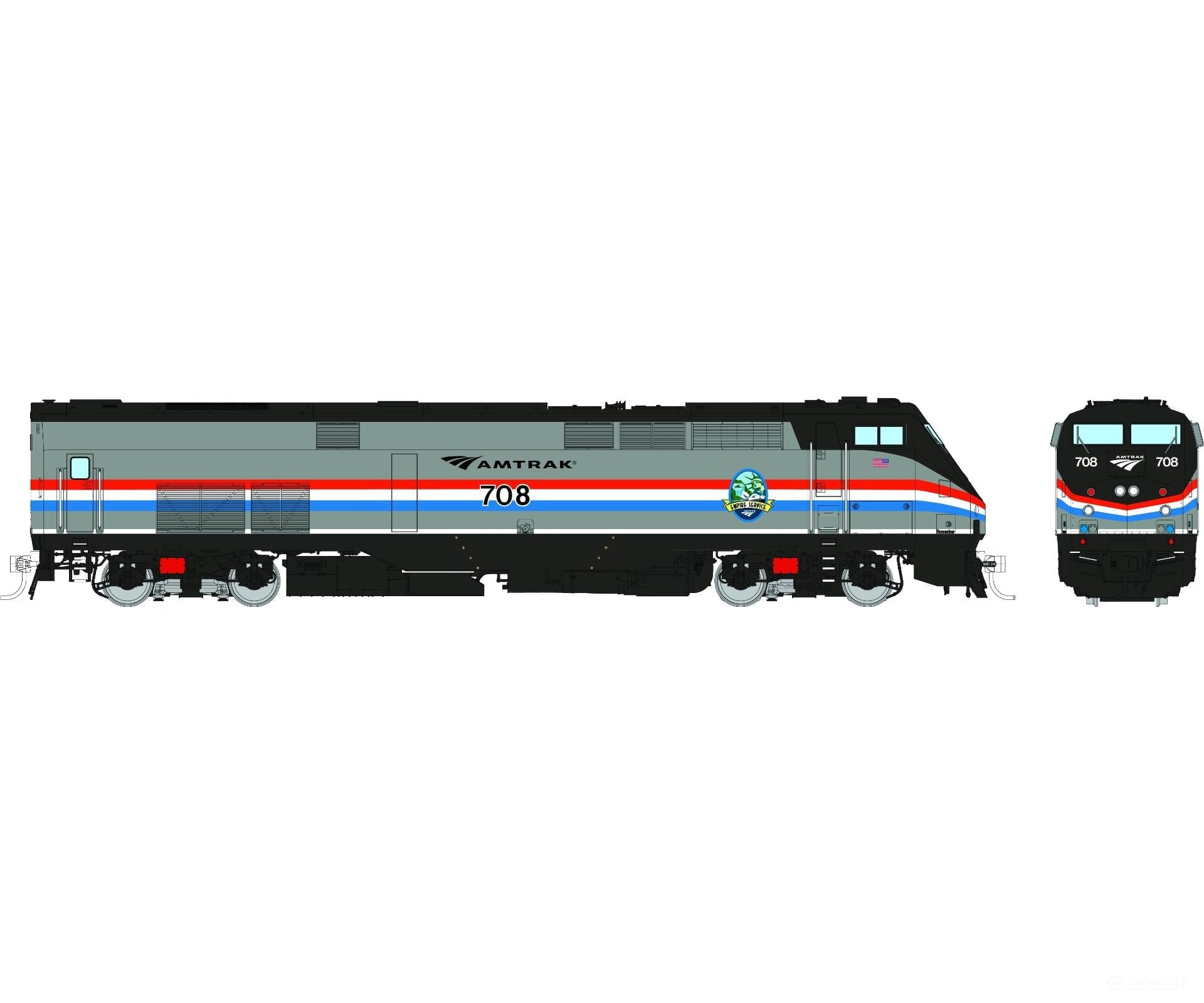 Rapido 085504 Ho Ge P32Ac-Dm (Dc/Dcc/Sound): Amtrak - Phase Iii Empire Service W/ Hatch: #706