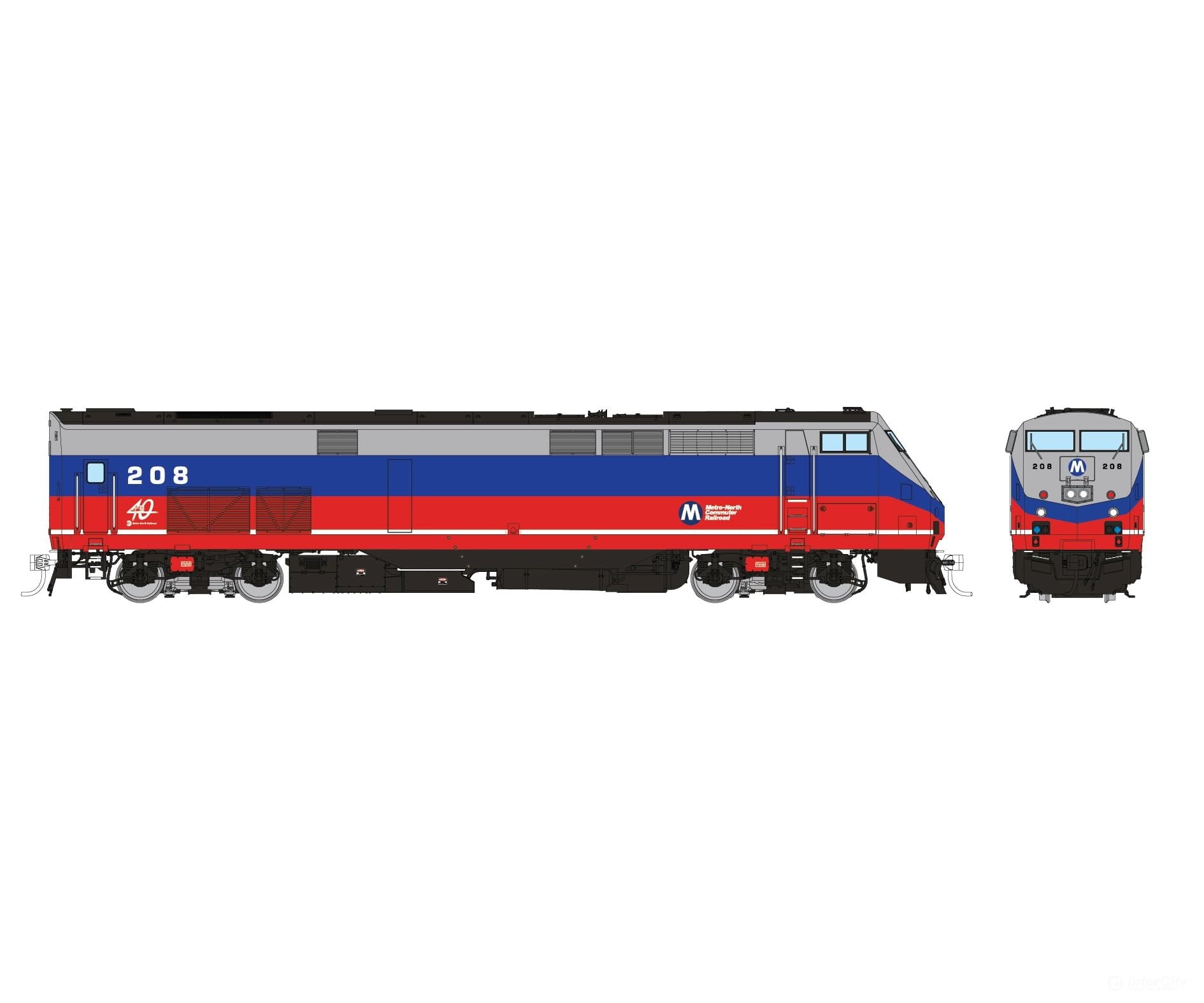 Rapido 085515 Ho Ge P32Ac-Dm (Dc/Dcc/Sound): Metro North - Original Scheme: #208 Locomotives