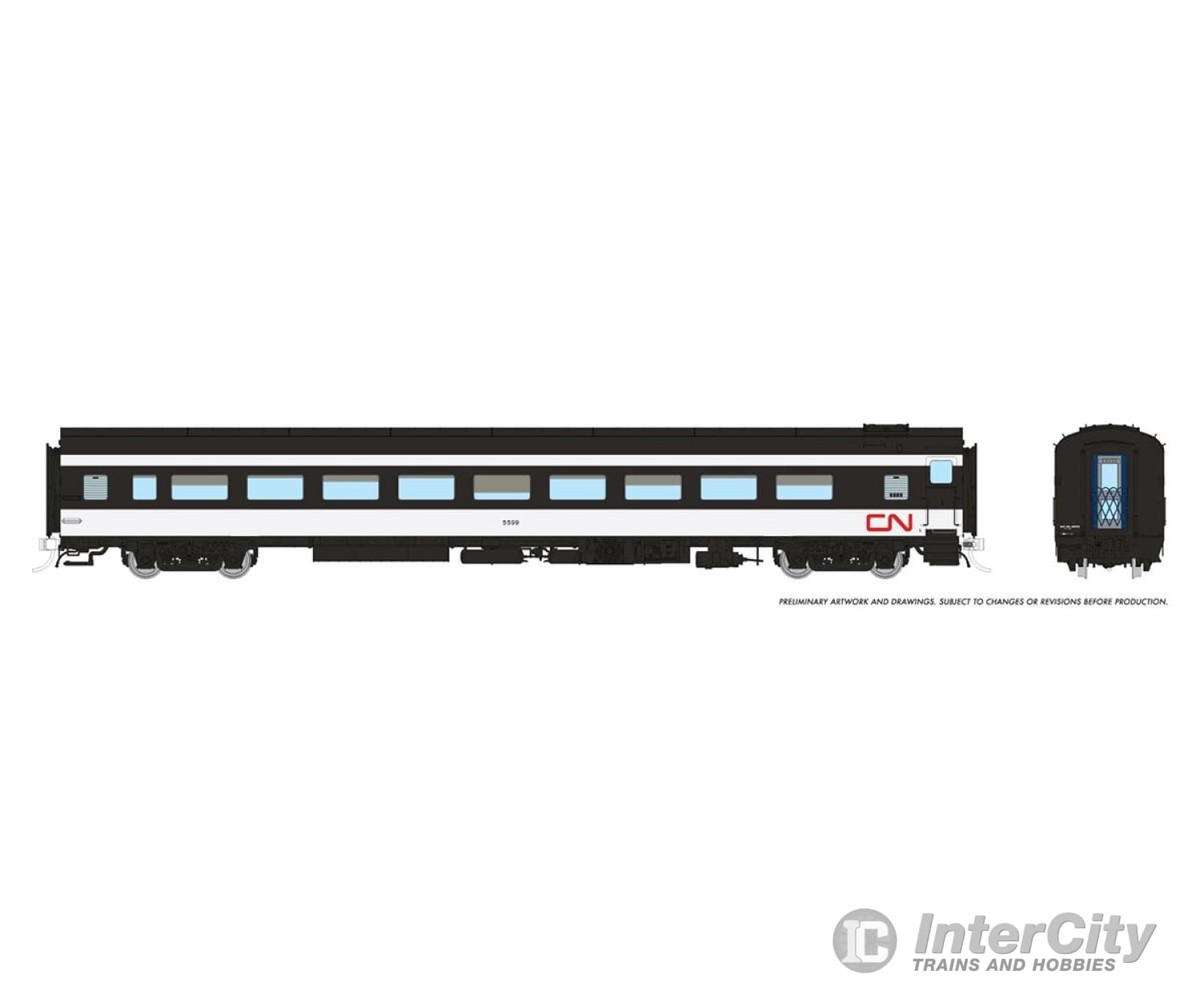 Rapido 100375 Ho Lightweight Coach: Cn - Wet Noodle Scheme: #5619 Passenger Cars