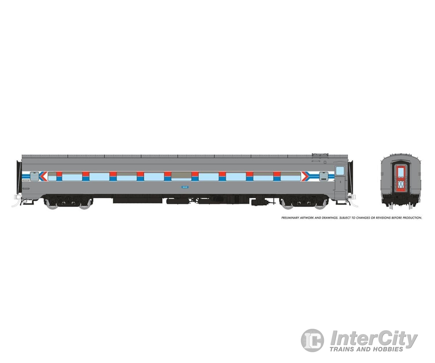 Rapido 100384 Ho Lightweight Coach: Amtrak - Phase 1: #6443 Passenger Cars