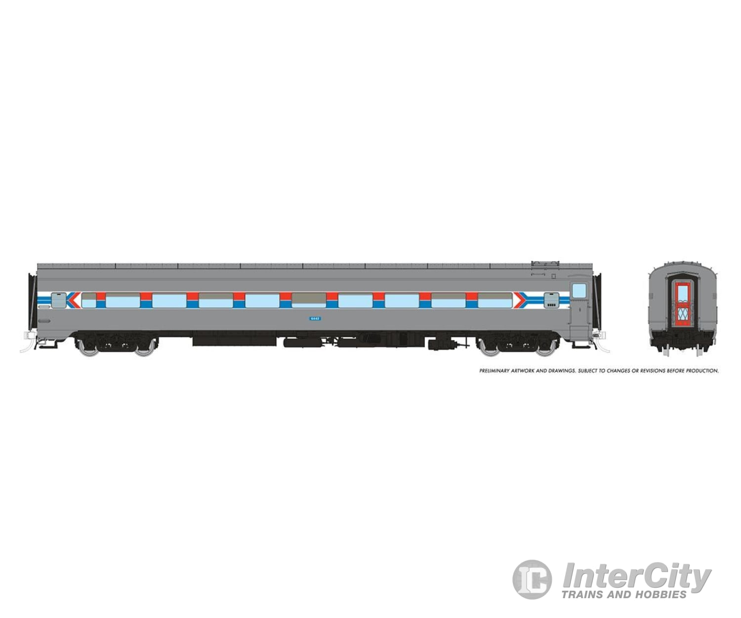 Rapido 100385 Ho Lightweight Coach: Amtrak - Phase 1: #6445 Passenger Cars