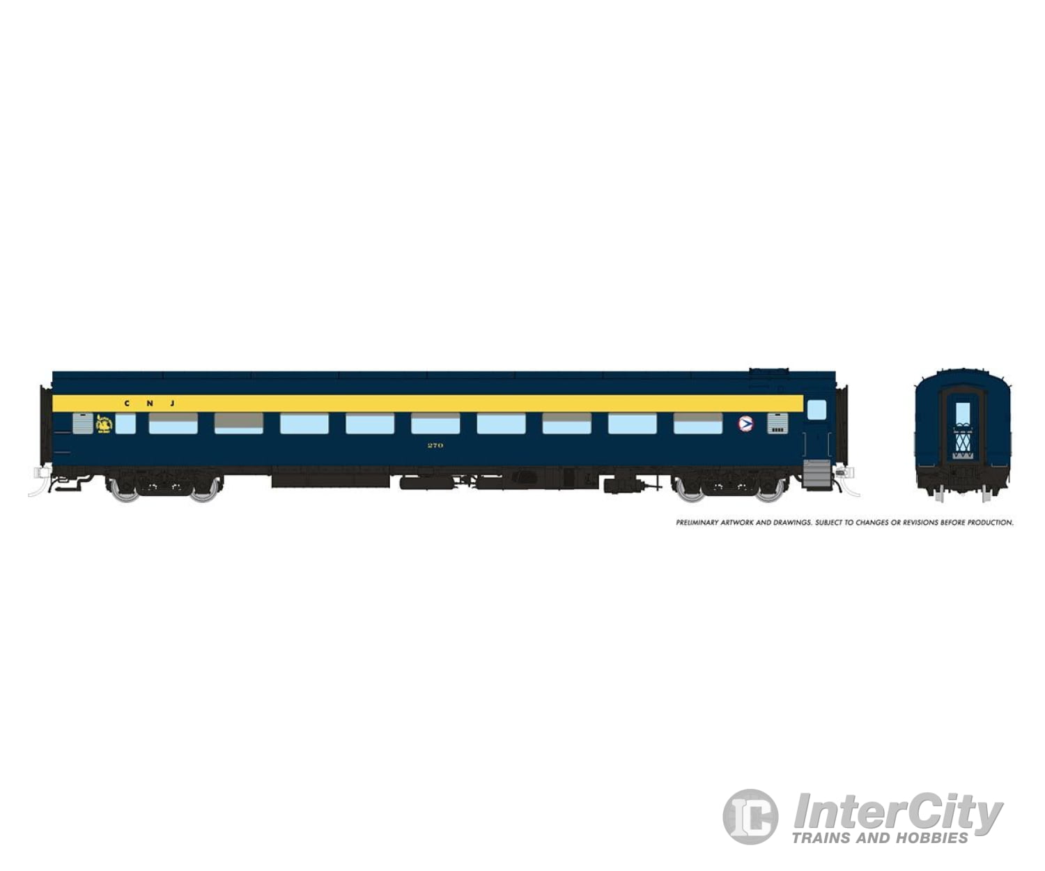 Rapido 100387 Ho Lightweight Coach: Central Of New Jersey: #270 Passenger Cars