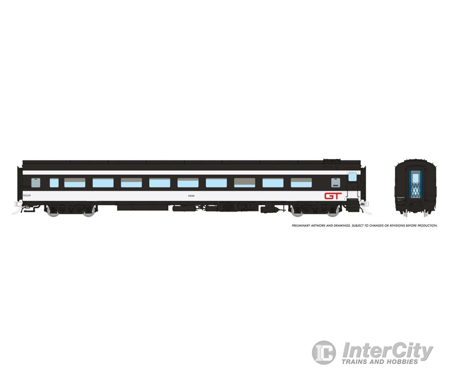 Rapido 100399 Ho Lightweight Coach: Gtw - Wet Noodle Scheme: #4884 Passenger Cars