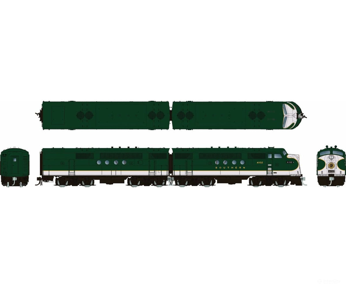 Rapido 1004531 HO EMD FT A + B (DC/DCC/Sound): SOU - Green Scheme: #4108 + 4178 - Locomotives